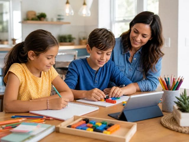 Estudiantes de primaria aprendiendo